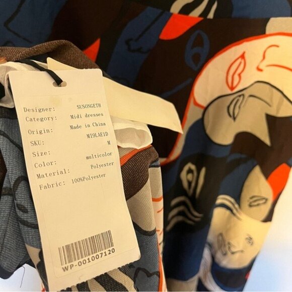 STYLEWE Susongeth Abstract Print Midi Dress Size Medium - Picture 5 of 5